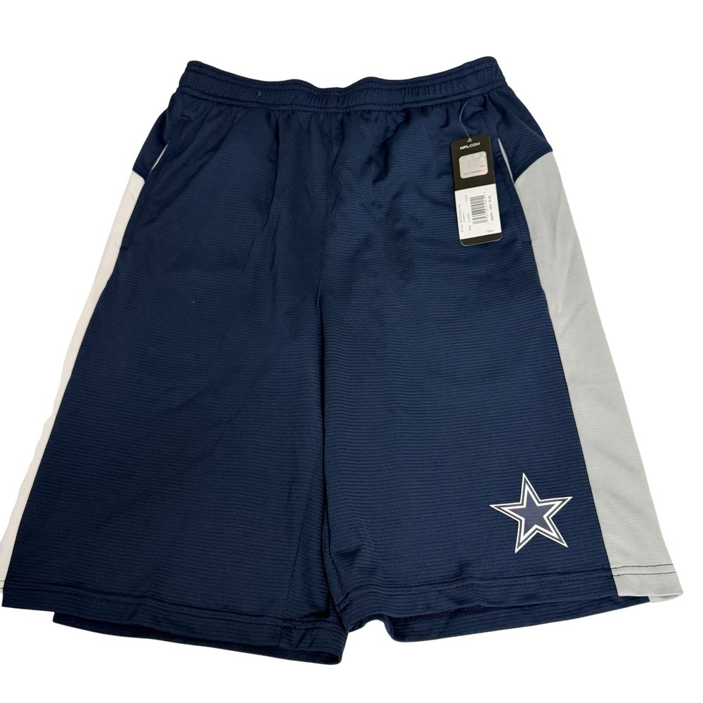 NFL Dallas Cowboys Youth Large 14/16 Athletic Shorts Navy Blue Football Game Day